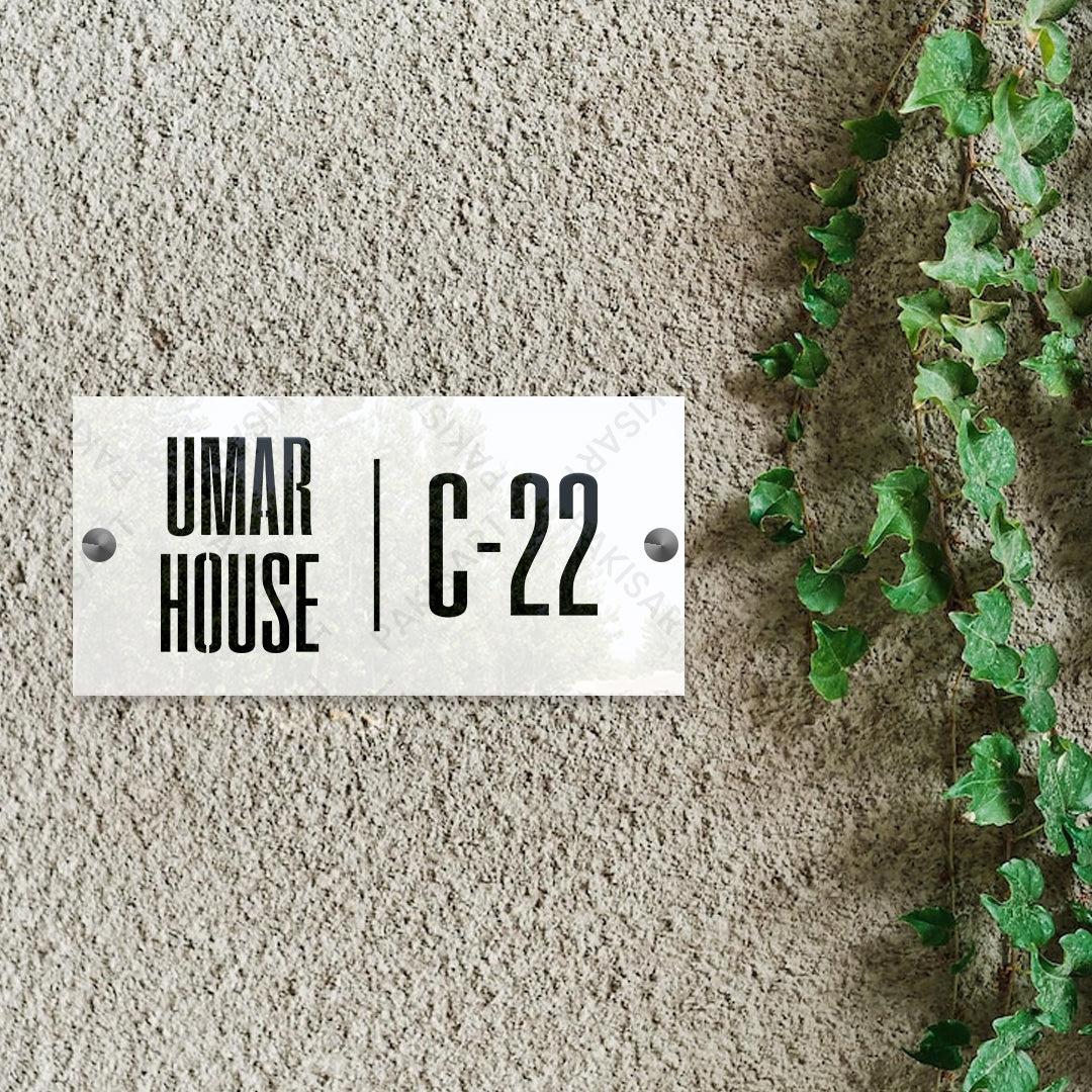 White and Black Name Plate