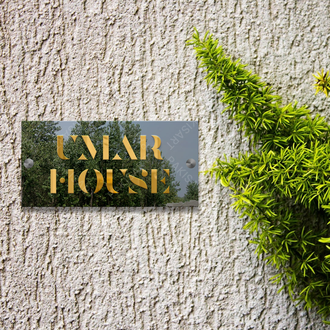 Silver and Gold House Name Plate