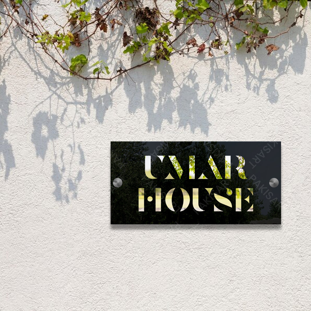 Black and Silver House Name Plate