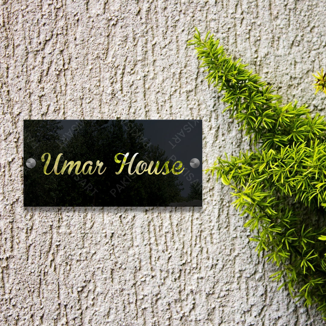 Black and Silver House Name Plate