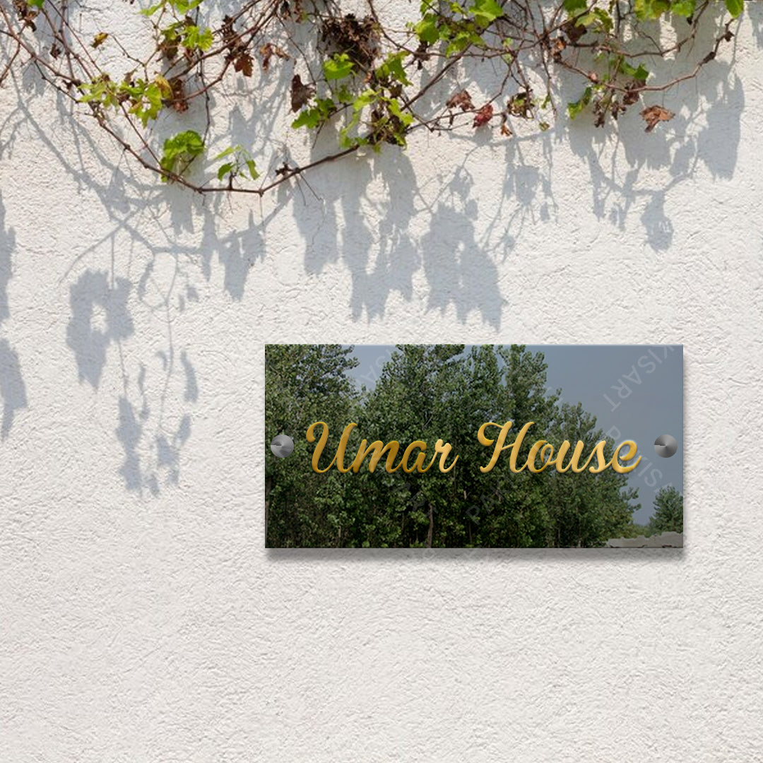 Silver and Gold House Name Plate