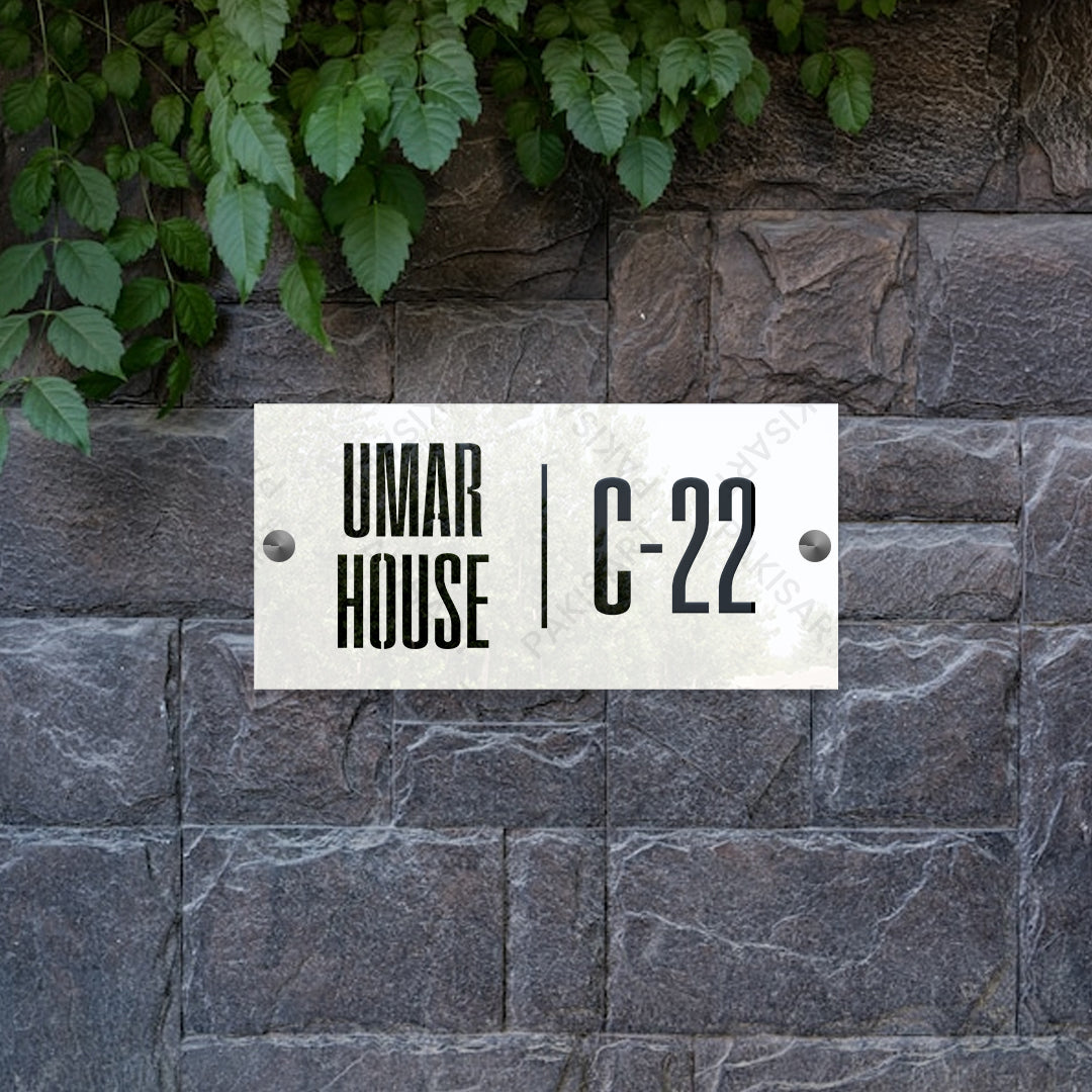 White and Black Name Plate