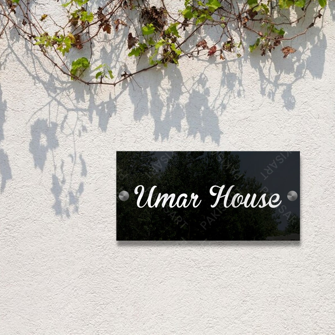 Black and White Name Plate